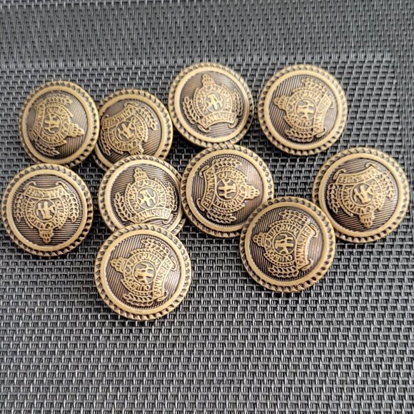 20 Metal Sewing Buttons-Crown Style 25mm 1 inch 2 Pkgs - Picture 1 of 3